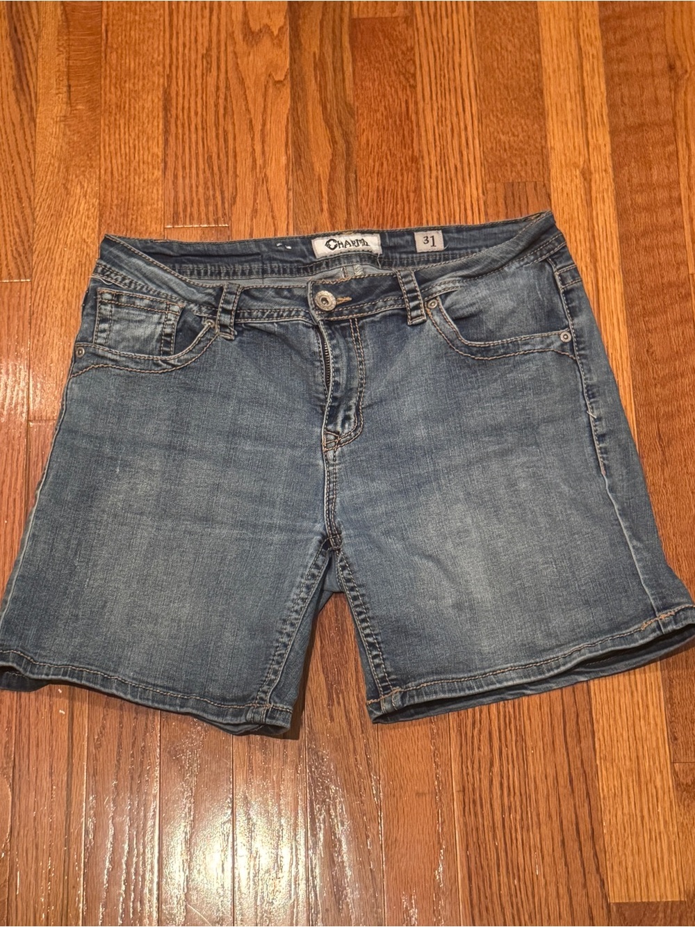 Men's Medium Blue Denim Jean Shorts - Casual Five-Pocket Style